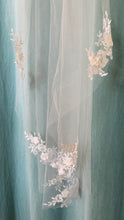 Load image into Gallery viewer, ALTS-H 60” Ivory Veil, Appliqué Trim. NWT