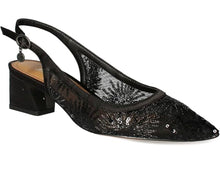 Load image into Gallery viewer, LYNN100-Y Black Sequin Strappy Heels. Size 9
