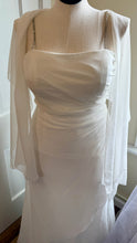 Load image into Gallery viewer, LIVI200-A Ivory Chiffon Dress with Rhinestone Straps. Size 14 NWT