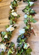 Load image into Gallery viewer, SZEK-J 6ft Cream Rose &amp; Greenery Garland