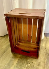 Load image into Gallery viewer, MADIGAN-K Burgundy Red Wood Crate