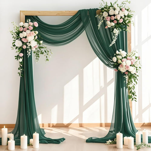 TERC100-M Hunter Green Draping Material/Chiffon Runner