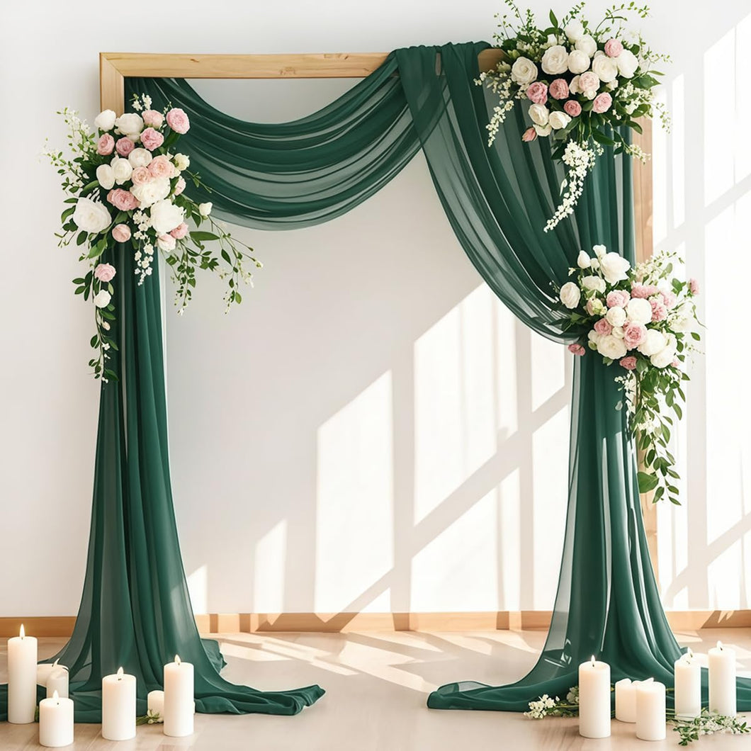 TERC100-M Hunter Green Draping Material/Chiffon Runner