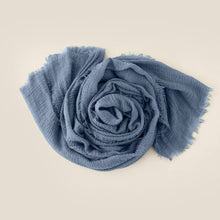 Load image into Gallery viewer, K&amp;K Slate Blue Fringe Cheesecloth