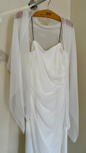 Load image into Gallery viewer, LIVI200-A Ivory Chiffon Dress with Rhinestone Straps. Size 14 NWT