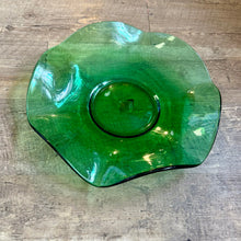 Load image into Gallery viewer, BROWN-C Green Glass, Vintage Scalloped Platter