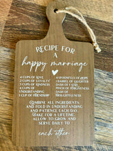 Load image into Gallery viewer, MCCU100-I “Recipe for happy marriage” Cutting Board