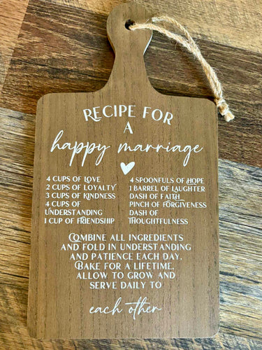 MCCU100-I “Recipe for happy marriage” Cutting Board