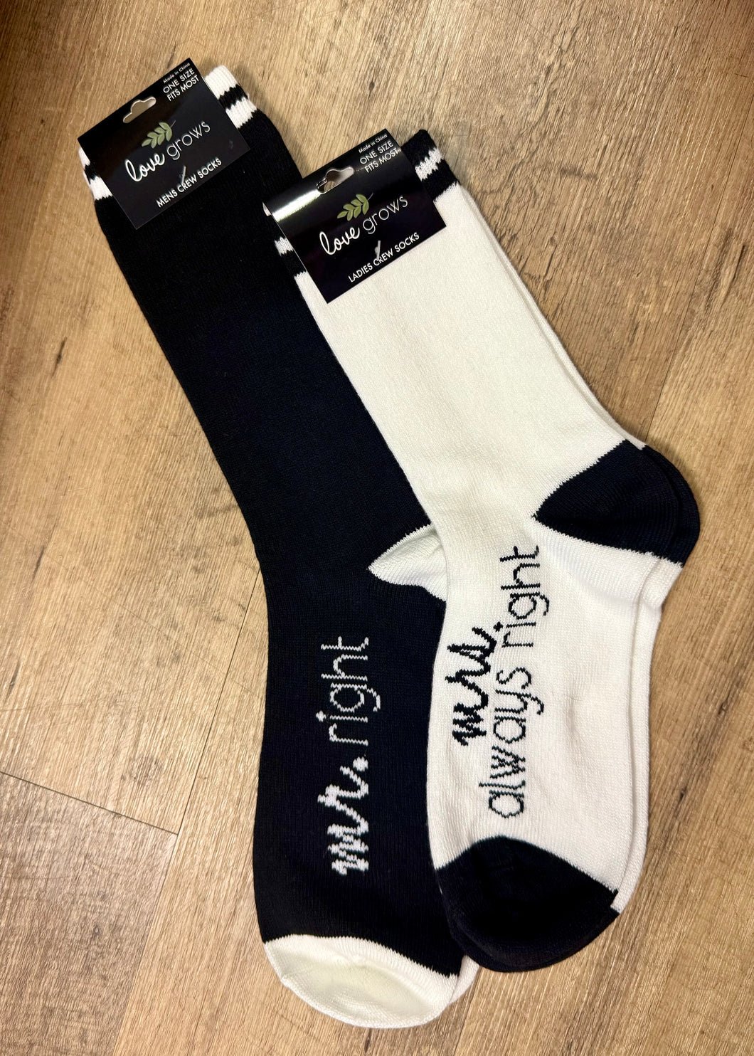 MCCU100-D “Mr. Right” & “Mrs. Always Right” Matching Socks