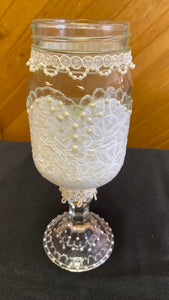 BEAN100-F Painted Bride & Groom Mason Jar Glasses