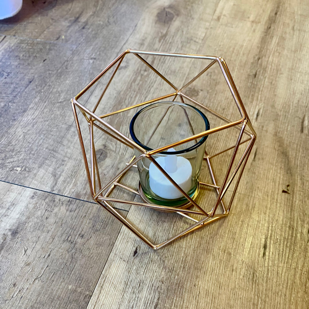 KOPI100-L Rose Gold Geometric Candle Holders