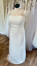 Load image into Gallery viewer, LIVI200-A Ivory Chiffon Dress with Rhinestone Straps. Size 14 NWT