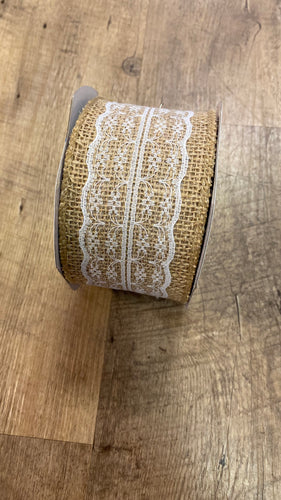 CASS100-W 2.5” Burlap Ribbon