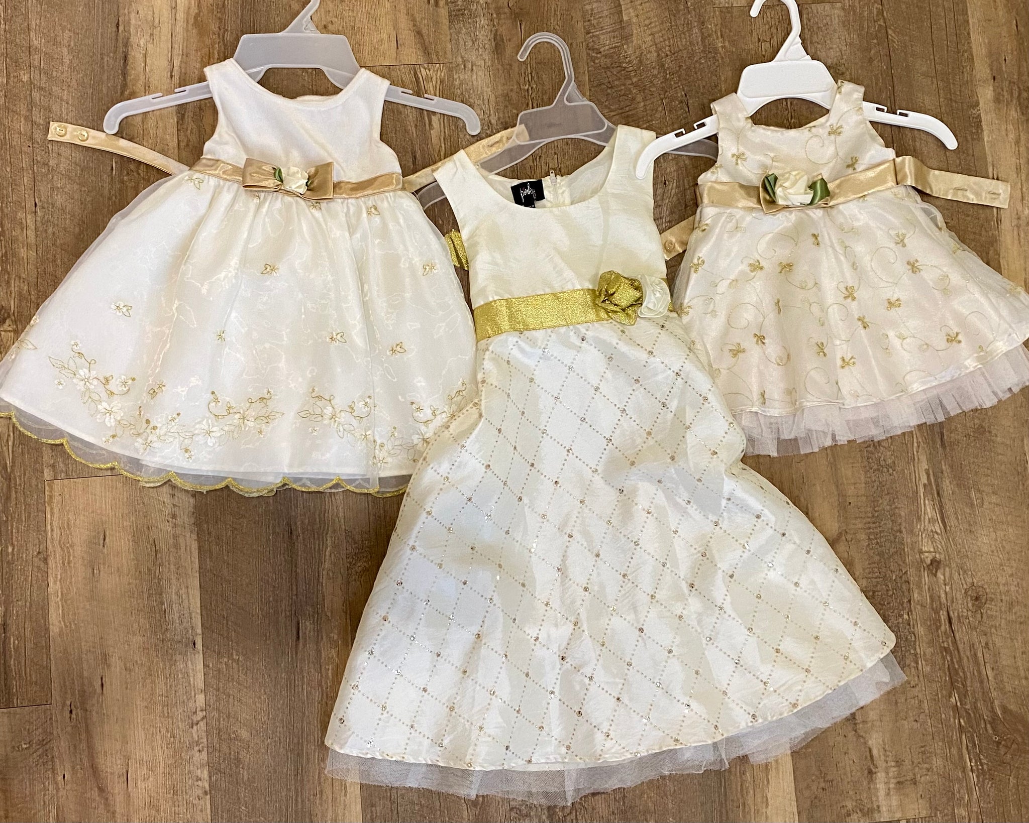 CHAR100-R Ivory/Gold Flower Girl Dresses K&K Bridal LLC CHAR100-R Ivory/Gold Flower Girl Dresses K&K Bridal LLC