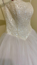 Load image into Gallery viewer, STIT100-A White Sequin Strapless, Ballgown. Size 2 NWT