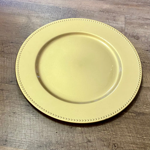 PROS100-AB Gold, Beaded Charger Plate