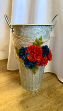 Load image into Gallery viewer, FLIC100-A Fall/Burlap 16” Galvanized Bucket