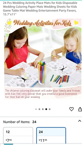 MCCO300-O 24 Wedding Coloring Sheets + Crayons