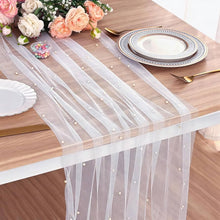 Load image into Gallery viewer, YINGLING-C White, Pearl Table Runner