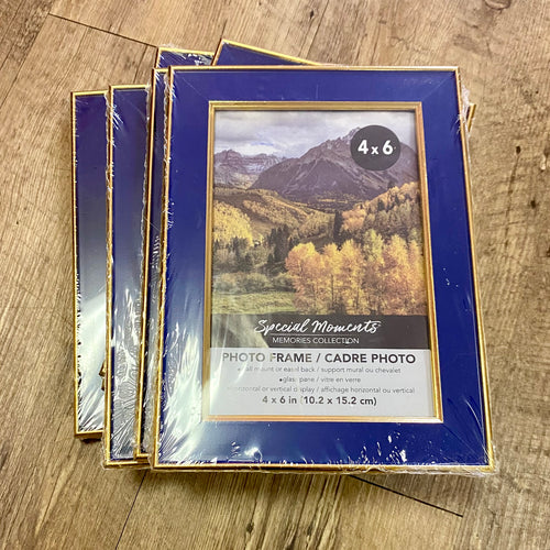 AGAG100-V 4x6” Gold & Navy Blue Frame. New