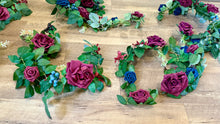 Load image into Gallery viewer, SMEG100-AV Burgundy &amp; Navy Blue Swag/Floral Ring