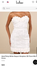 Load image into Gallery viewer, MARDULA-E Strapless, White Sequin Mini Dress. Size XS
