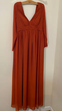 Load image into Gallery viewer, HIPP100-L Terracotta Orange Long Sleeve Gown. Size 14/16