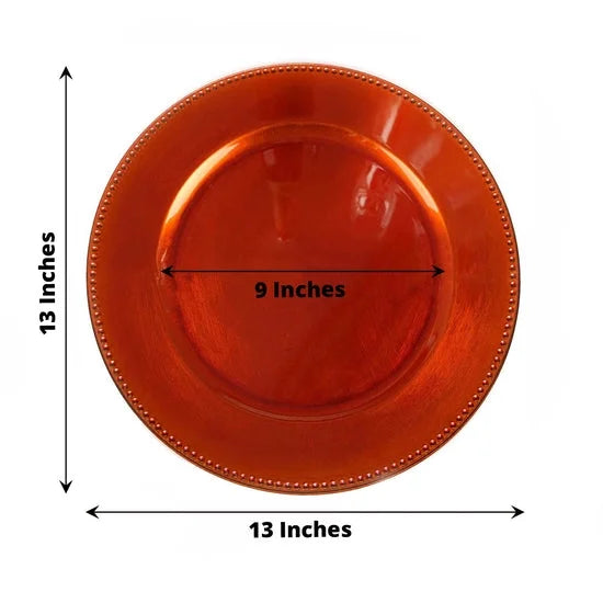 JOHN300-B Metallic Orange Charger Plate