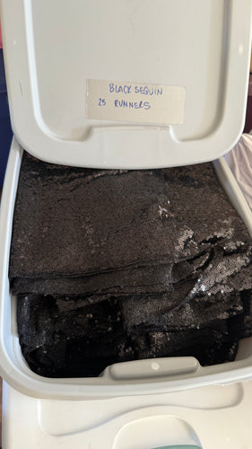 REES100-BV Black Sequin Table Runner