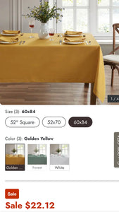 BRAC100-M Rectangular Golden Honey Tablecloth
