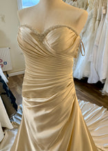 Load image into Gallery viewer, FAUST- Champagne Cashmere, Strapless Gown. Size 10 NWT