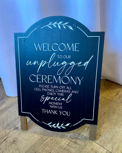 CASS100-K Black Unplugged Ceremony Sign