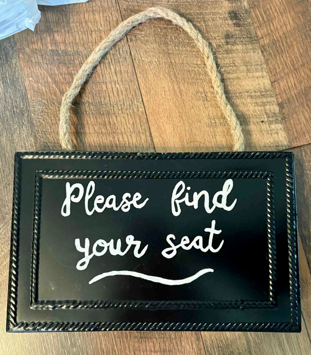 MCCU100-J “Please find your seat” Hanging Sign
