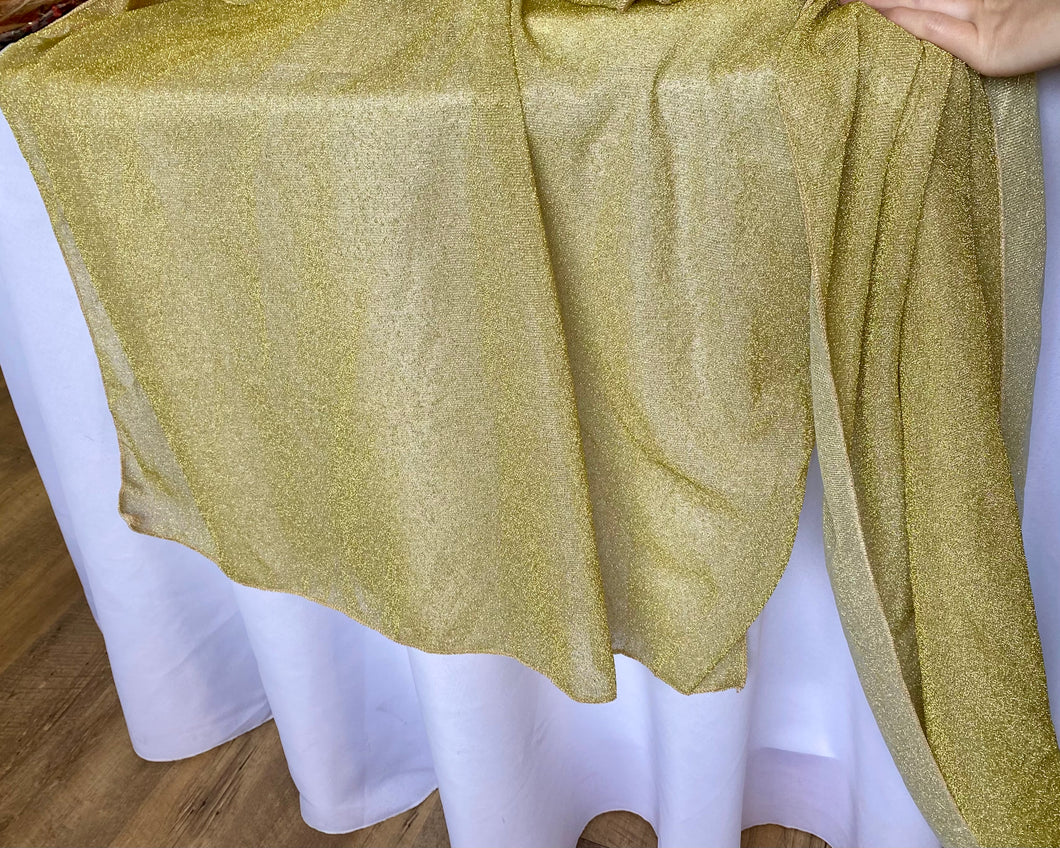 TERC100-O Glittery Gold Draping Material/Chiffon Runner