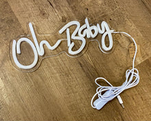 Load image into Gallery viewer, BRAC100-G White “Oh Baby” LED Sign