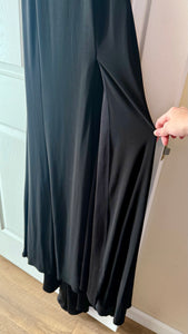 BAGL100-A Black Gown, Red/Pink Beading. Size 4