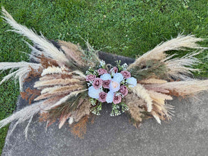 COY100-B 2 Pampas Grass & Mauve Floral Swags (Large/Medium-Arch)