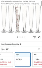 Load image into Gallery viewer, MCAN100-A 20” Clear, Glass Trumpet Vase