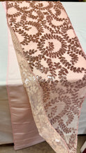 Load image into Gallery viewer, REES100-AT Sequin Vine Table Runner, Blush/Rose Gold