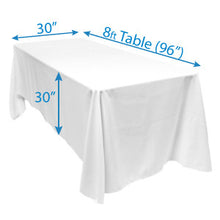 Load image into Gallery viewer, CHAP200-C 90” x 156” White, Rectangular Tablecloth