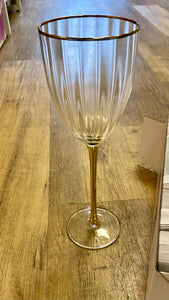 TERC100-F 2 Gold Rim Wine Glasses