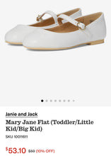 Load image into Gallery viewer, LYNN100-X Girls, White Stap Flats. Size 3K
