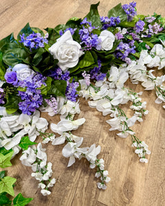 BAIL100-C Purple & White Cascading Swag