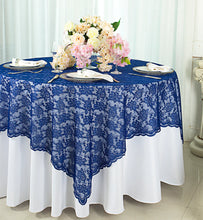 Load image into Gallery viewer, SPAYDE-S 72” Navy Blue, Lace Tablecloth Overlay