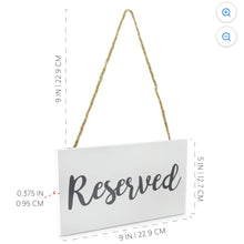 Load image into Gallery viewer, FLIC100-B Hanging “Reserved” Sign