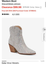 Load image into Gallery viewer, MESA100-B NWT Silver Rhinestone Boots. Size 7