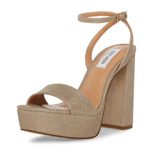 Load image into Gallery viewer, ROME100-L Sparkly Champagne Heels. Size 7.5