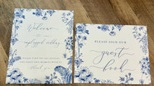 Load image into Gallery viewer, KISS-U 4pc Blue Floral Signage