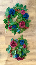 Load image into Gallery viewer, SMEG100-AV Burgundy &amp; Navy Blue Swag/Floral Ring