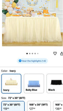 Load image into Gallery viewer, BECH100-F Ivory Tulle Table Skirts